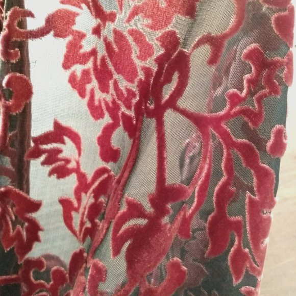 Yi Lin Sheer Silk/Velvet Mandarin Collar Tunic - Picture 5 of 11